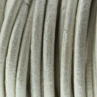 1mm Indian Leather Metallic Pearl Silver - 25 Yards - 22.5 Metres Roll