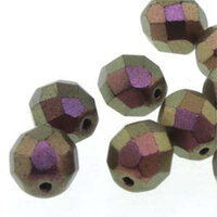 4mm Fire Polish Beads - Polychrome Copper Ombre 23980-29054 - 40 Bead Strand