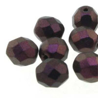 4mm Fire Polish Beads - Polychrome Purple Bronze 23980-29064 - 40 Bead Strand