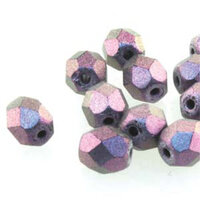 6mm Fire Polish Beads - Polychrome Deep Purple 23980-29024 - 25 Bead Strand
