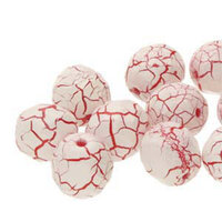4mm Fire Polish Beads - Ionic White / Red 02010-24602 - 40 Bead Strand