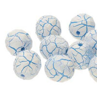 4mm Fire Polish Beads - Ionic White / Blue 02010-24604 - 40 Bead Strand