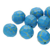 6mm Fire Polish Beads - Ionic Blue / Yellow 02010-24613 - 25 Bead Strand