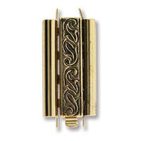 Beadslide Clasp Swirl Deisgn - Antique Gold - CLSP217AG-30