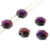 Honeycomb Chiseled Jewel 6mm - HCJ0623980-23001 - Jet Brown Flare - 30 Bead Strand