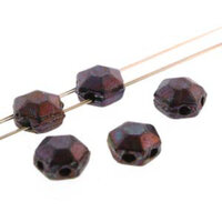 Honeycomb Chiseled Jewel 6mm - HCJ0623980-15781 - Jet Iris Luster - 30 Bead Strand