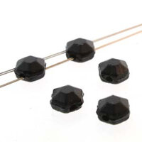 Honeycomb Chiseled Jewel 6mm - HCJ0623980 - Jet - 30 Bead Strand