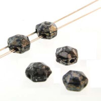 Honeycomb Chiseled Jewel 6mm - HCJ0623980-43400 - Jet Picasso - 30 Bead Strand