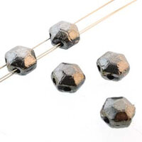 Honeycomb Chiseled Jewel 6mm - HCJ0600030-27400 - Chrome - 30 Bead Strand