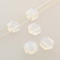 Honeycomb Chiseled Jewel 6mm - HCJ0601000 - Opal White - 30 Bead Strand