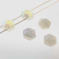 Honeycomb Chiseled Jewel 6mm - HCJ0601000-98538 - Opal Blue Rainbow - 30 Bead Strand