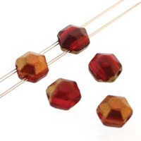 Honeycomb Chiseled Jewel 6mm - HCJ0690080-14215 - Ruby Bronze Luster - 30 Bead Strand