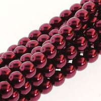6mm Czech Glass Pearl - 75 Bead Strand - PRL06-17965 - Burgundy