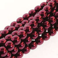 8mm Czech Glass Pearl - 75 Bead Strand - PRL08-17965 - Burgundy