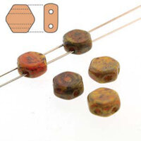 Honeycomb 6mm - HC0699994-86800 - Hodge Podge Orange Travertine - 30 Bead Strand