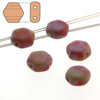Honeycomb 6mm - HC0699994-85001 - Matte Hodge Podge Orange Nebula - 30 Bead Strand