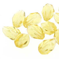 7mm x 5mm Fire Polish Drop Bead - Amber 1004 - 50 Bead Strand