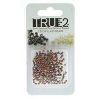 2mm Fire Polish Beads - Violet Rainbow 00030-01640 - 2gm Pack