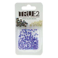2mm Fire Polish Beads - Cobalt AB 30090-28701 - 2gm Pack