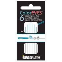 Color Eye - 6 Pack of #11 Beading Needles with Blue Tip - BNCE116