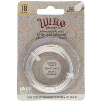 German Style Wire Medium Temper Silver 18 Gauge Round Wire - 4m Spool - GSW18S
