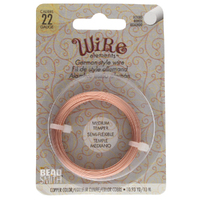German Style Wire Medium Temper Copper 22 Gauge Round Wire - 10m Spool - GSW22C