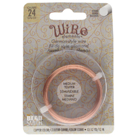 German Style Wire Medium Temper Copper 24 Gauge Round Wire - 12m Spool - GSW24C
