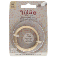 German Style Wire Medium Temper Gold 26 Gauge Round Wire - 20m Spool - GSW26G