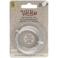 German Style Wire Medium Temper Silver 26 Gauge Round Wire - 20m Spool - GSW26S