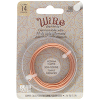 German Style Wire Medium Temper Copper 14 Gauge Round Wire - 1.8m Spool - GSW14C