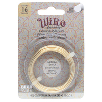 German Style Wire Medium Temper Gold 16 Gauge Round Wire - 3m Spool - GSW16G