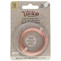 German Style Wire Medium Temper Copper 18 Gauge Round Wire - 4m Spool - GSW18C