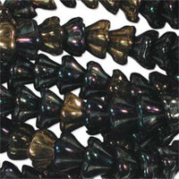 Flower Bead 6mm x 8mm - Heavy Metals Mix - FLW68MIX23 - 50 Bead Strand