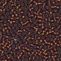 Miyuki 8/0 Rocaille Bead - 8-95F - Matte Silver Lined Dark Topaz