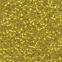 Miyuki 8/0 Rocaille Bead - 8-96F - Matte Silver Lined Yellow