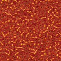 Miyuki 8/0 Rocaille Bead - 8-98F - Matte Silver Lined Orange
