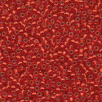 Miyuki 8/0 Rocaille Bead - 8-910F - Matte Silver Lined Flame Red
