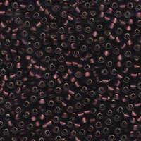 Miyuki 8/0 Rocaille Bead - 8-913F - Matte Silver Lined Dark Smoky Amethyst