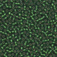 Miyuki 8/0 Rocaille Bead - 8-916F - Matte Silver Lined Green