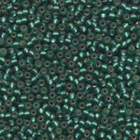 Miyuki 8/0 Rocaille Bead - 8-917 - Matte Silver Lined Emerald