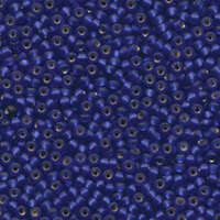 Miyuki 8/0 Rocaille Bead - 8-920F - Matte Silver Lined Cobalt