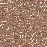 Miyuki 8/0 Rocaille Bead - 8-923F - Matte Silver Lined Light Blush