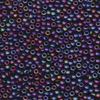 Miyuki 8/0 Rocaille Bead - 8-9401FR - Matte Opaque Black AB