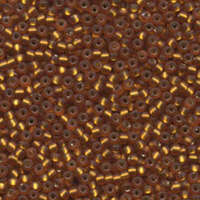 Miyuki 8/0 Rocaille Bead - 8-92422F - Matte Silver Lined Transparent Topaz