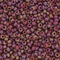 Miyuki 8/0 Rocaille Bead - 8-94696 - Frost Opaque Glaze Rainbow Dark Red