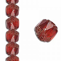 8mm Crown Siam Picasso Antiqued Bronze - 22 Beads Strand - 90080/14415