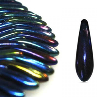 3mm x 11mm Side Drilled Dagger - Blue Iris - 23980/21435 - 85 Bead Strand