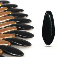 5mm x 12mm Side Drilled Dagger - Jet Half Capri - 23980/27101 - 54 Bead Strand