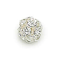 10mm Crystal Czech Rhinestone Balls - Silver