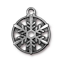 Snowflake 3/4" Drop - Antique Silver
